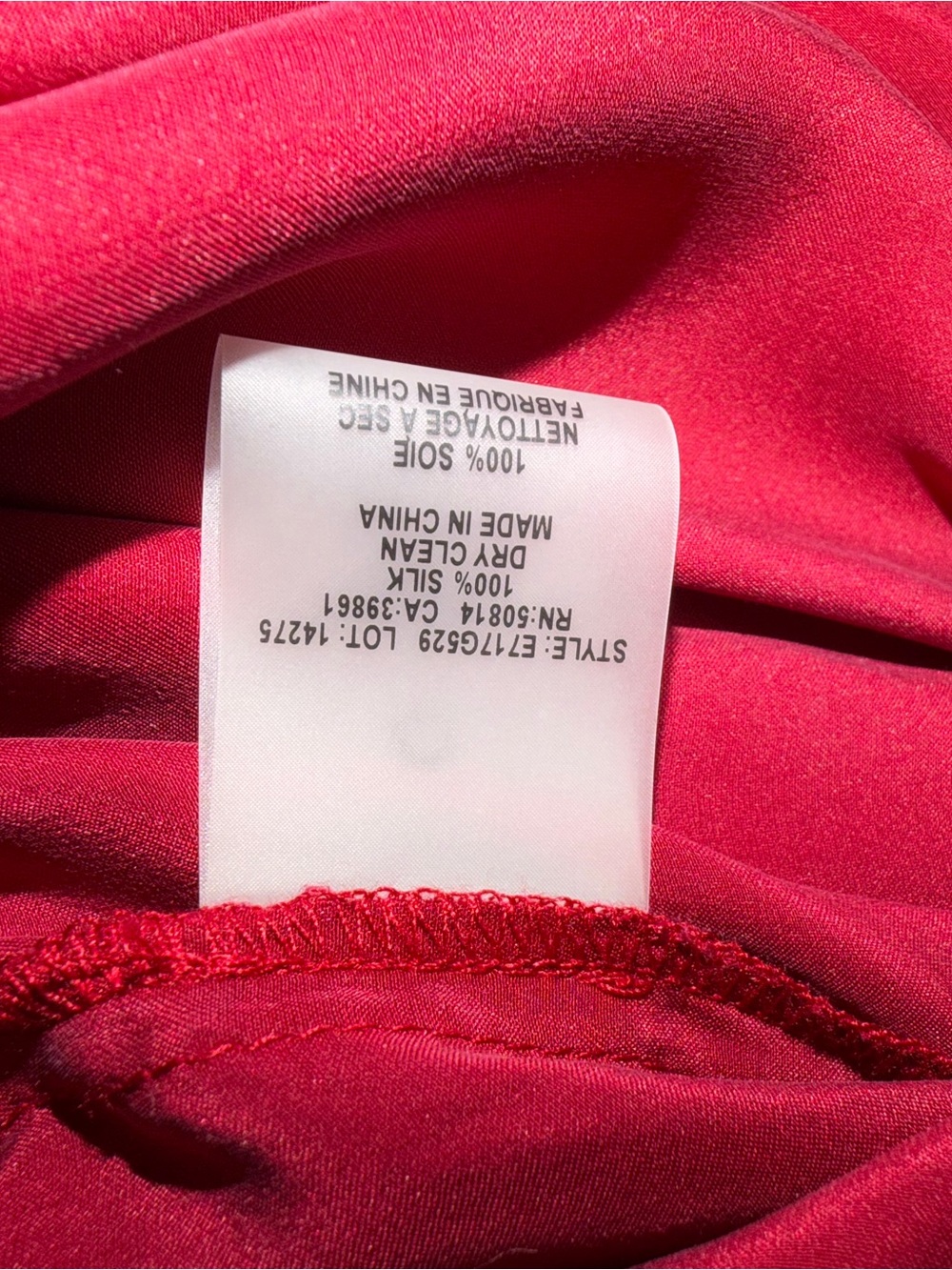 Elie Tahari Deep Red V-Neck Long Sleeve Tunic - Picture 4 of 4